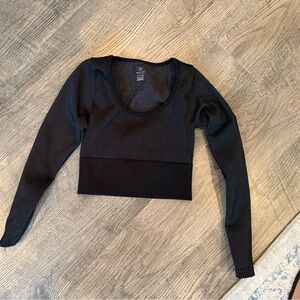 Aerie offline Black Fitted Long Sleeve Bodysuit